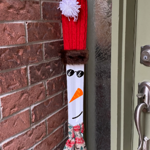 Snowman with Cool Sunglasses Vertical Front Door Front Porch Welcome Sign