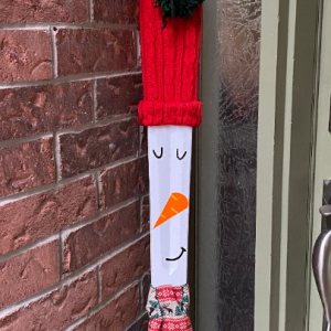 Mr. Frosty Snowman Vertical Front Door Front Porch Welcome Sign