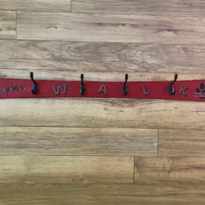 Wanna Go For a WALK Dog Pet Gear Leash Collar Lead Holder Wall Mounted Rack Personalized Pet Name Black