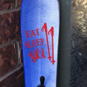 Eat Sleep Ski Personalized Wall Mounted Vertical 3 Hook Organizer